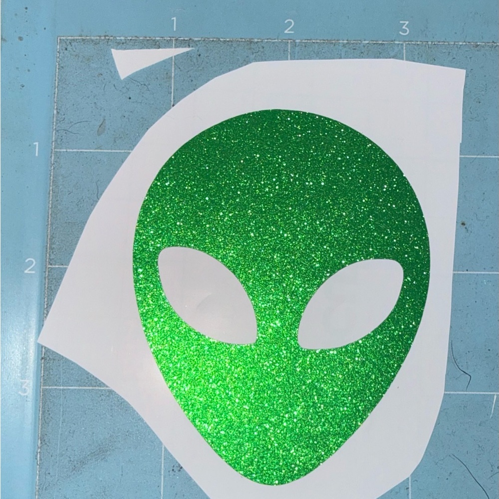 Green Glitter Alien Face Party Decoration